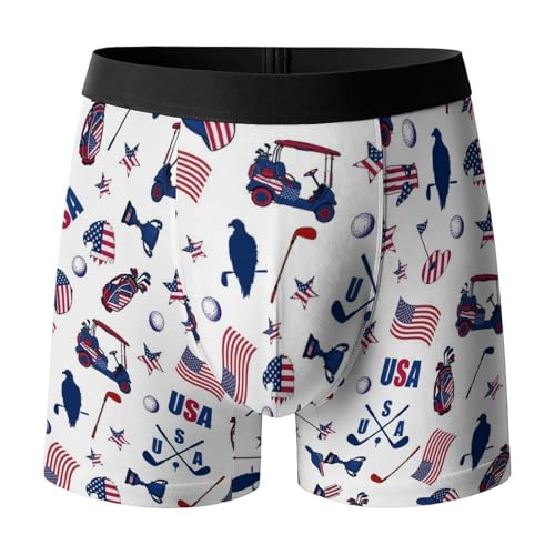 DOPINDU Golf American Flag Novelty Boxers