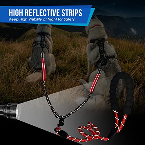 Slowton Double Leashes For 2 Dogs - 360° Swivel Dual Dog Leash Tangle Free Large Dogs Heavy Duty Reflective Double Dog Leash With Two Handles Shock Absorbing Walking Training (Red, 25-150 Lbs) #TOP4