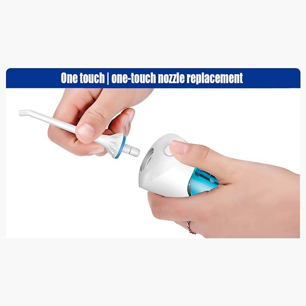 TJH Flosser de Agua inalámbrico de 3 Modos Irrigador bucal Dental, IPX7 Impermeable 170ML Flosser de Agua protable y Recargable con 6 Puntas de Chorro para el Cuidado de Viajes, hogar y Puentes