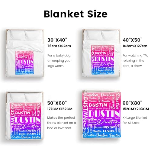 Name Blanket Personalized Name Blanket Customized Blanket with Name Text for Adult Kid Birthday Christmas Mothers Fathers Valentines Day Gift