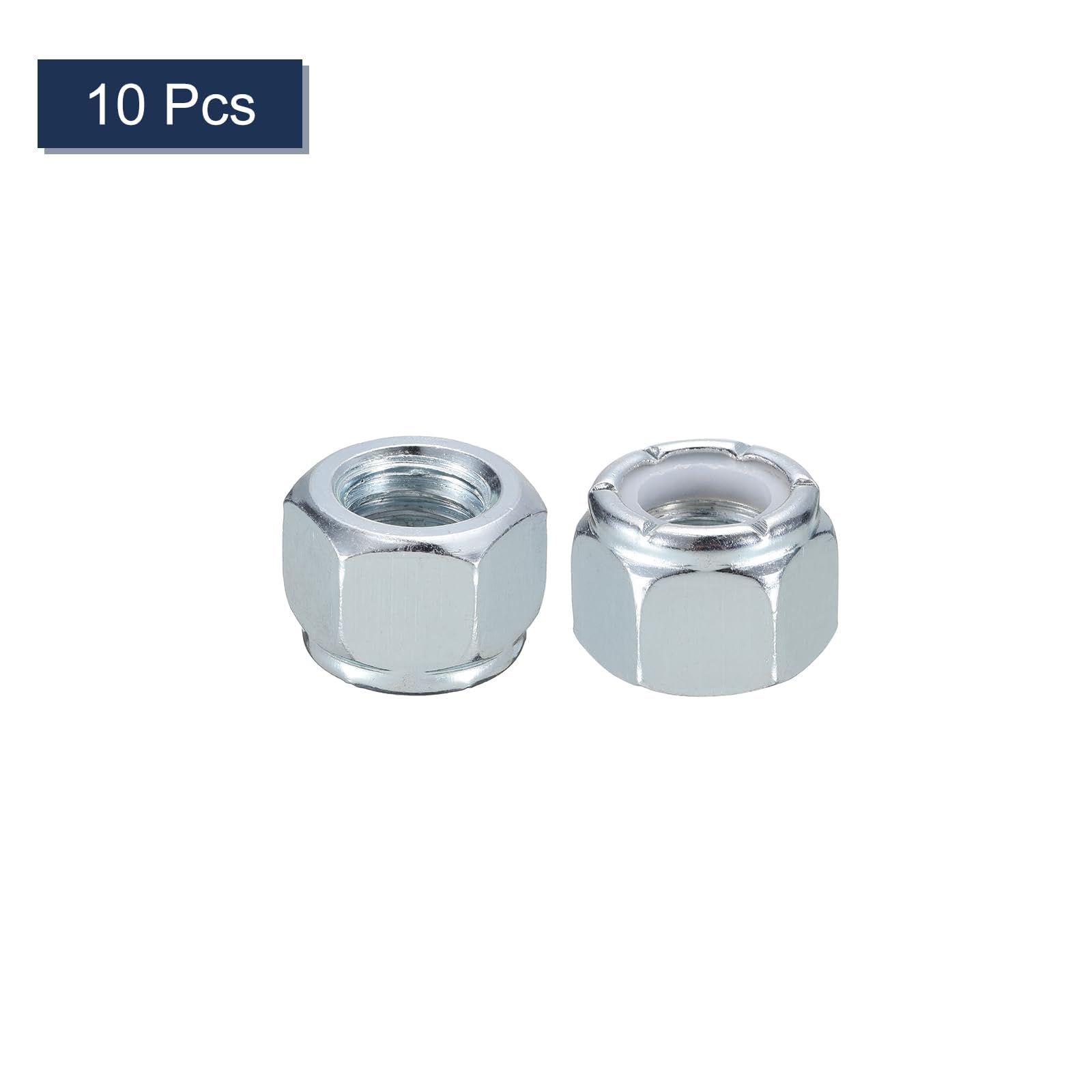 TA-VIGOR 10Pcs 5/8"-11 Nylon Hex Lock Nuts, Carbon Steel Nylon Insert Self-locking Nuts - Image 3