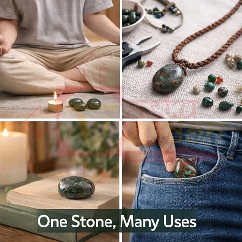 Image of Crystal Bloodstone Tumble Stone | 50 gm Tumbled Gemstones | Reiki Healing Stones | Home Decor Pebbles | Aquarium Gravel | Garden & Table Decor