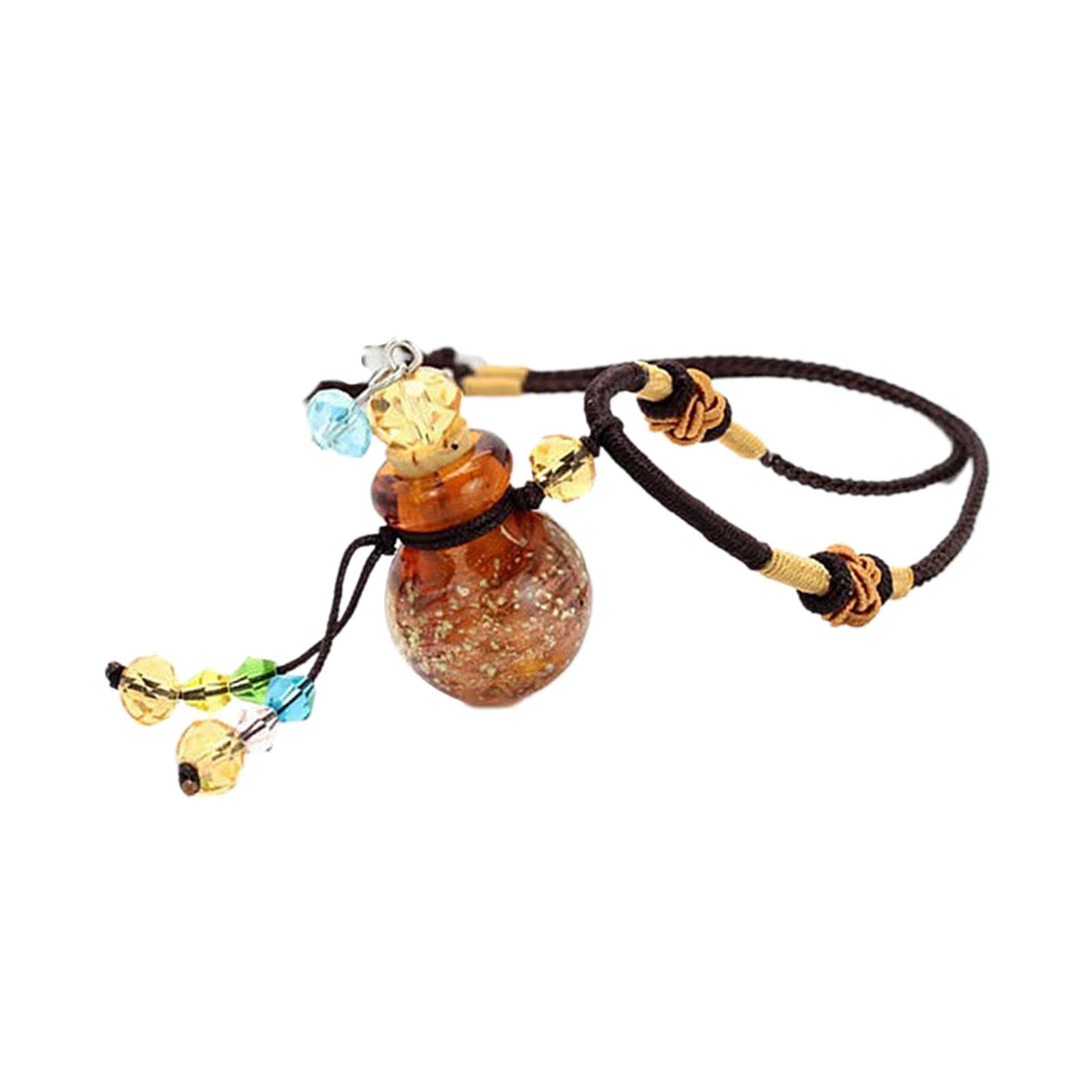CALANDIS™ Glass Small Gourd Essential Oil Diffuser Pendant Necklace Perfume Bottle Amber | Travel Bottles & Containers | Bath & Body-image-2