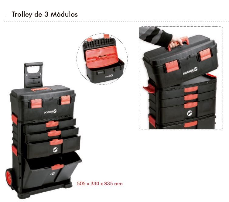 Dogher 051-004 - Trolley 3 Modulos 505X330X835Mm