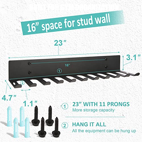 Alvade Home Gym Storage Rack, Extra Long 23‘Barbell Rack Weight Room Organizer 11 Prong Gym Equipment Storage Rack For Gym Accessories Like Fitness Bands,Resistance Bands,Straps,Foam Rollers,Barbell #TOP1