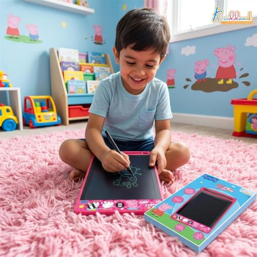 Image of Peppa LCD Tablet, 8.5 Inch Electronic Drawing Pad & Tablet for Kids, Rewritable LCD Board, Toddler Travel Slate for Boys & Girls, Birthday Gift for 3 4 5 6 7 8 9 Year, Peppa Theme Color