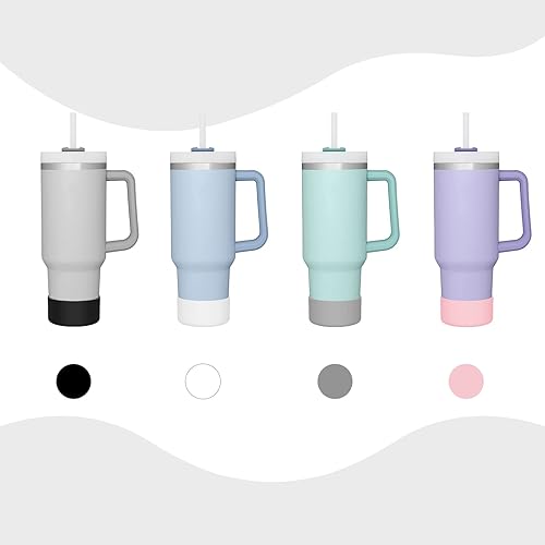 Miniatura 5 de Bota de silicona para vaso Stanley, reduce el ruido y protege la parte inferior de la botella, se adapta a Stanley Quencher de 40 onzas y IceFlow de