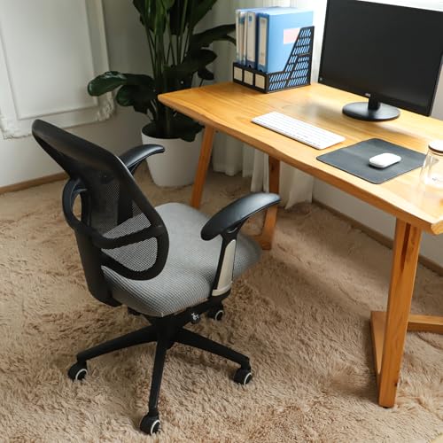 Image of FORCHEER Office Desk Chair Seat Covers Water Resistant Jacquard Computer Chair Seat Cushion Slipcovers-Grey