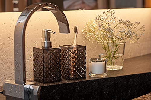 Conjunto Banho Classic, 3 Peças, Porta-Sabonete Líquido/Porta-Sabonete em Barra/Porta-Escova de Dent