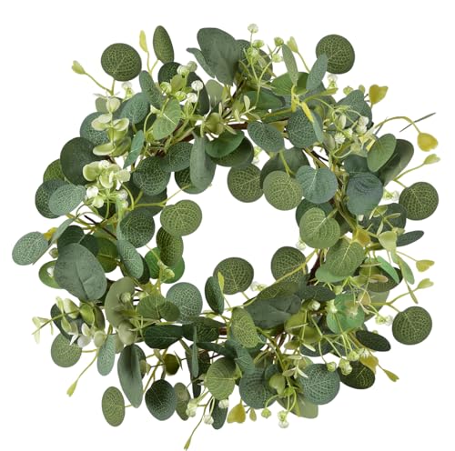 LSKYTOP Green Eucalyptus Wreaths 12'' Artificial...