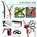 Outopee 30FT Pole Pruning Saw, Manual Pole Saw Long Handle Pruner Set, Telescopic Tree Trimmers Garden Tools with Sharp Blade, Scissors, Carry Bag for Pruning Palms and Shrubs High Branches, Green