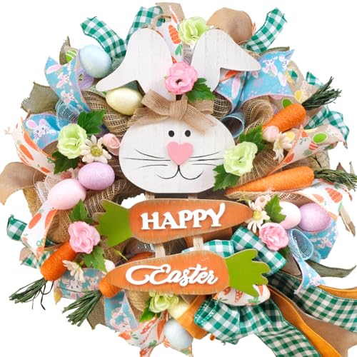 Happy Easter Bunny Mesh Wreath