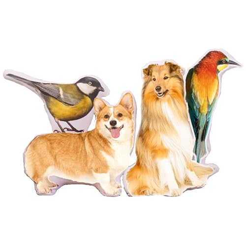 Personalizada Foto Mascotas Almohada, Forma de Gato Perros Almohada Decorativa, 3D Impresión Doble Cara con Imagen, para Cumpleaños, Madre, Navidad, Regalos Conmemorativos Familiares, 8 inches/20cm