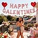 Happy Galentine's Day Party Gecorations- Rose Gold Happy Galentines Day Balloons Banner 16inch Rose Gold Leter Balloon Red Heart Balloons for Valentines Day Party Decorations Supplies (Style1)