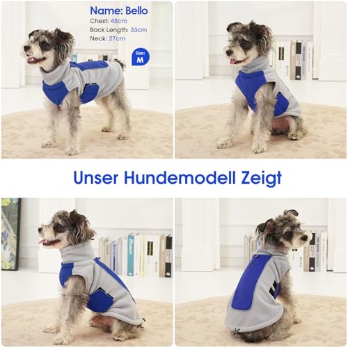KONVINIT Dackel Pullover Fleece - Outdoor Hundemantel Gehäkelter Winterpullover mit Reflektoren und Öffnung für Geschirr, Ideal für Kalte Tage