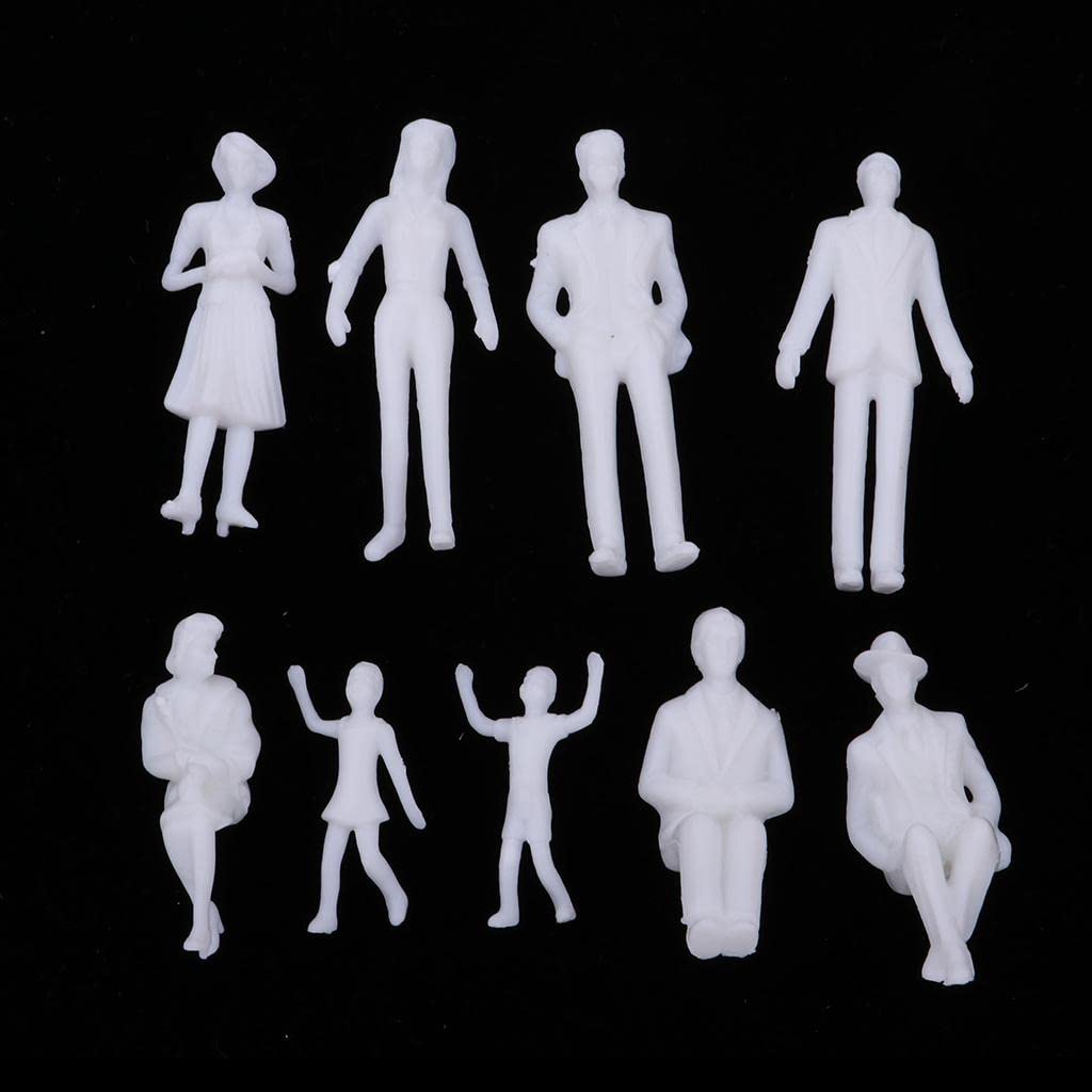 EHJRE 20 Figurines Échelle 1:50 – Personnages En Plastique Coloré – Pour Maquette, Diarama, Table De Sable