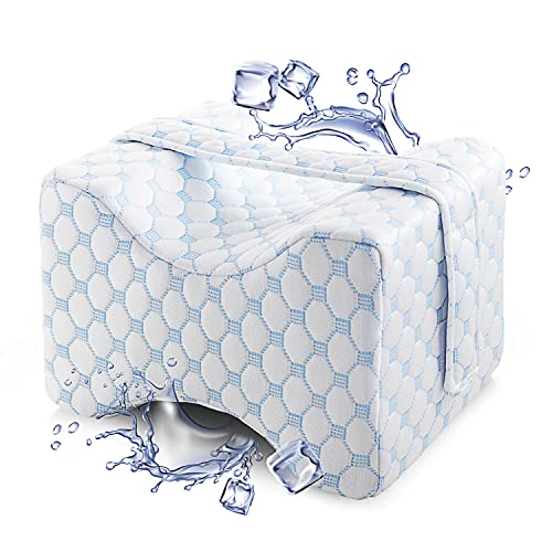 Nestl Knee Pillows for Sleeping - Knee Pillow for Side Sleepers - Comfy Pillow Between Legs for Sleeping - Under Leg Knee Cushion with Cooling Cover - Between Knee Pillow with Strap