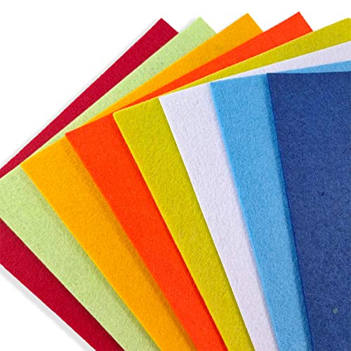 Image of Jtnohx Stiff Felt, 2mm Thick Felt Sheets for Crafts, 8 inchx12 inch Hard Felt Fabric Squares 8Pcs for DIY Projects (Yellow Orange Series)