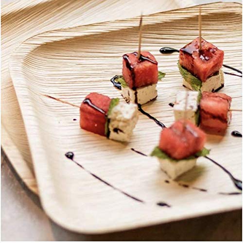Better Than Bamboo 50 10" Square Palm Leaf Plates + 100 Cutlery Or Wood Plates. Heavy Duty, 100% Compostable & Biodegradable Eco Friendly Party Plates (10 Inch Palm Leaf Plates) #TOP4