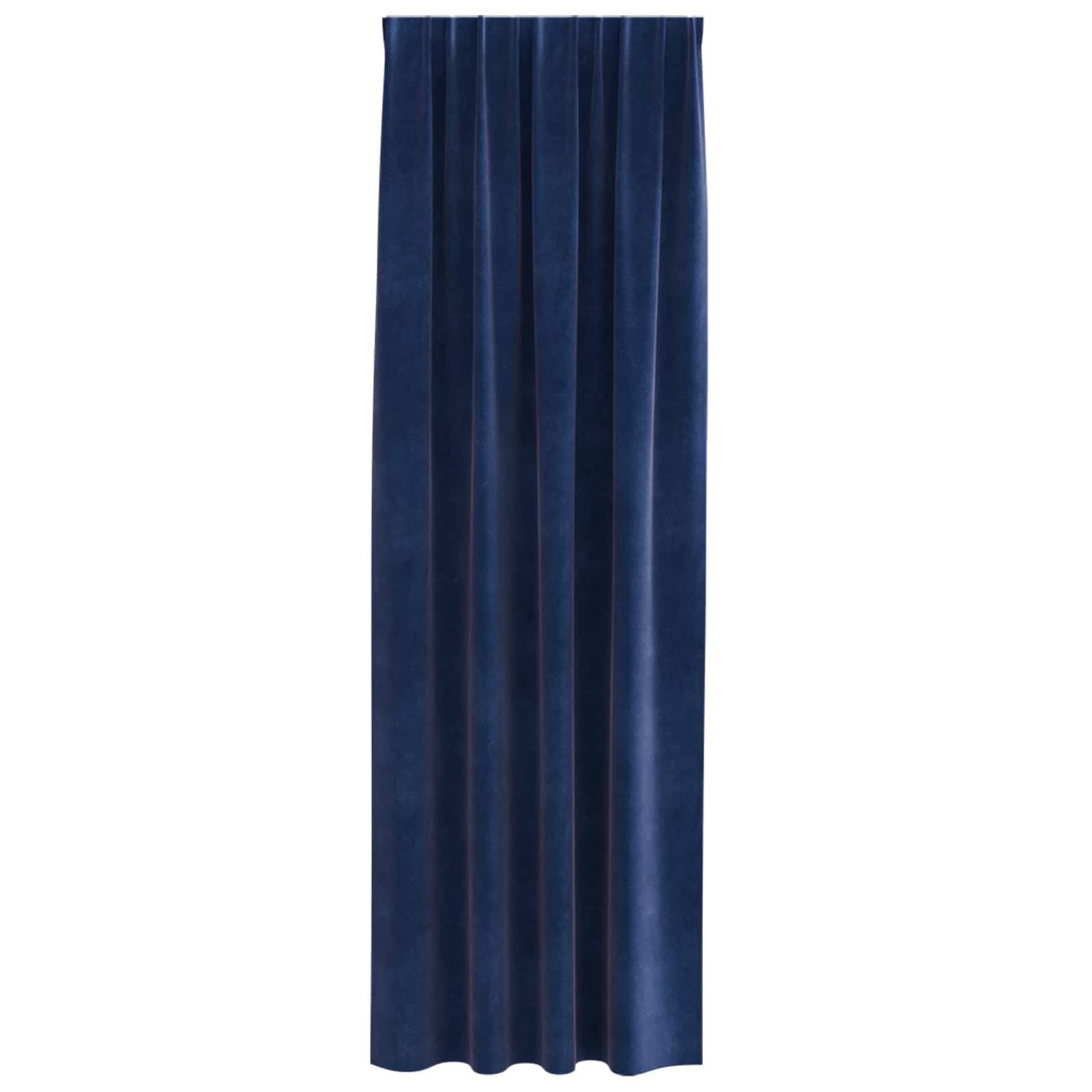 Lot de 2 rideaux occultants, bleu foncé, 140 x 225 cm, en velours, décoration de fenêtre, brise-vue, protection solaire, occultant, brise-vue pour chambre à coucher, salon