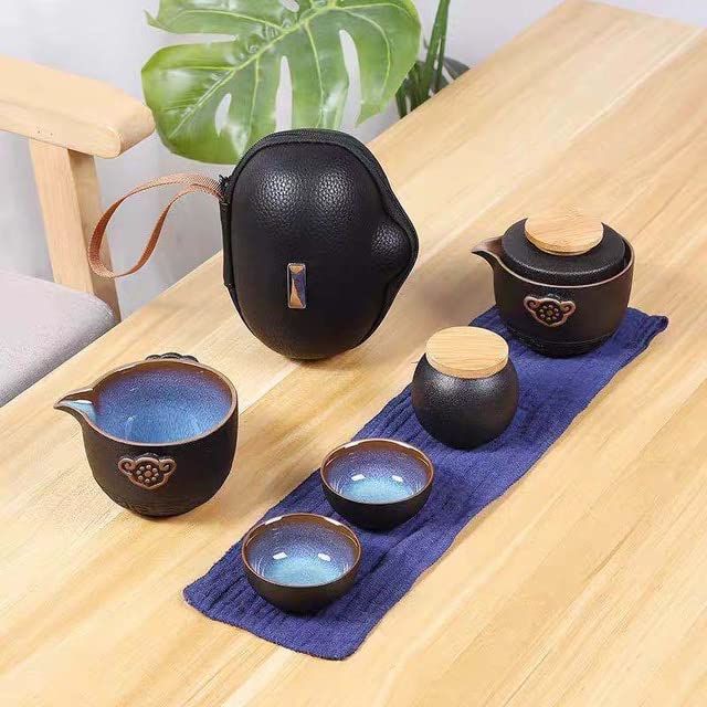 YOGAYE Chinesisches Tee-Set - Keramik Gaiwan Mit 3 Tassen Für Tee-Zeremonie
