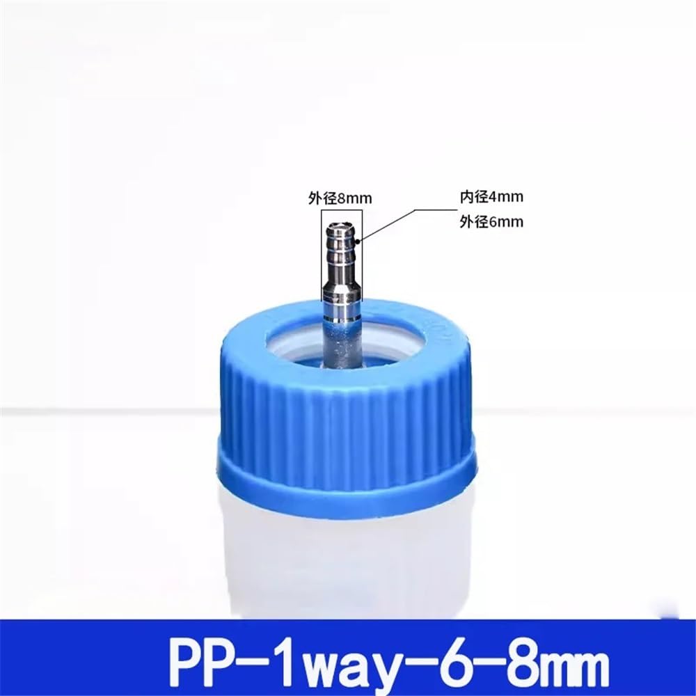 Instrumentos y Equipos de Laboratorio Botella de reactivo con tapa azul, de seda transparente GL45, con boca de rosca, de acero inoxidable for laboratorio.(PP-4way-4-6mm)
