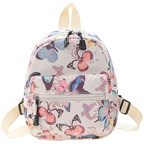 HIAME Small Backpack for Women Girls Teenagers Rucksack Fashion Nylon Lightweight Dual-use Travel Daily Daypack (Colorful Butterfly) Cover