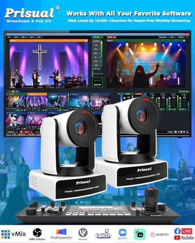 Image of Prisual Ultra 4K PRO NDI PTZ Camera Gen 5, 30x Optical Zoom, 1 /1.8 inch UHD CMOS 8.42MP, 4K 60P AI Tracking, HDMI SDI USB3.0&2.0 for Church, Freed Support(Official NDI 6 & NDI HX3 Certified)TEM-4K30N PRO