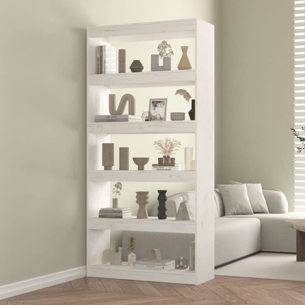 Scaffale versatile in legno di pino per cucina, bagno, ufficio e camera da letto, 80 x 30 x 167,4 cm, espositore perfetto per libri e piante