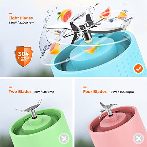 Personal Size Blender Smoothies And Shakes, Aoozi Portable Blenders, Mini Blender Usb Rechargeable, Handheld Blender Sports,Travel And Home (Skyblue) #TOP2