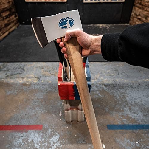 Miniatura 4 de Kit de inicio oficial de la World Axe Throwing League con hacha, hacha, plantilla de objetivo, marcadores y piedra de afilar