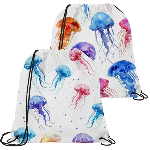Sac à dos cordon au motif méduse colorée et étanche