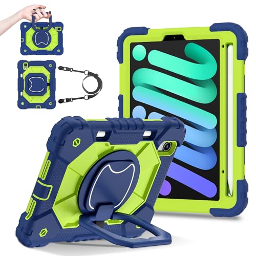 Coque iPad mini 7 2024 et mini 6 antichoc avec support vert marine