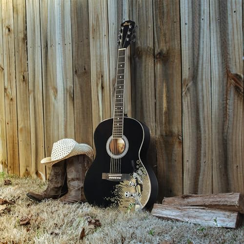WINZZ AF227A 39 Inches Concert Acoustic Acustica Guitar with Full Kit, Cool Skull - Thumbnail 3
