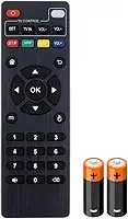 Controle Remoto Compativel Box Universal para Smart TV Preto, Com Pilhas Incluídas.