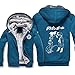 Produktbild Mempire Herren Kapuzenpullover Sweatjacke mit Reißverschluss Goku Majin Buu Gemustert Sweatshirt Plus Samt (E,2XL)