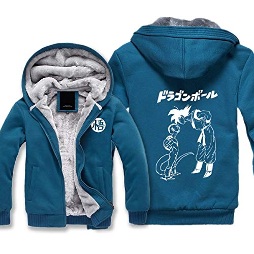 Preisvergleich Produktbild Mempire Herren Kapuzenpullover Sweatjacke mit Reißverschluss Goku Majin Buu Gemustert Sweatshirt Plus Samt (E,2XL)