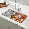 Dcolora 36" Undermount Kitchen Sink Workstation 16 Gauge Stainless Steel Kitchen Sink with Ledge Single Bowl Under Counter Sink Basin, Round Corner 36"x19"x10", DC-U7711
