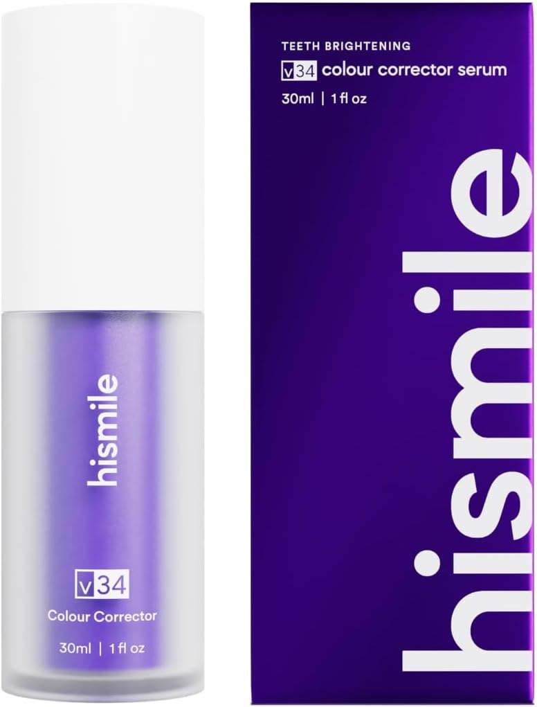 v34 Colour Corrector, Purple Teeth Whitening, Tooth Stain Removal, Teeth Whitening Booster, Purple Toothpaste - Packaging May Vary