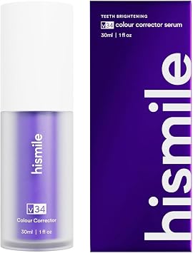 Hismile v34 Colour Corrector, Tooth Stain Concealer, Teeth Whitening Booster, Purple Toothpaste, Color Correcting Technology, V34, Tooth Colour Corrector