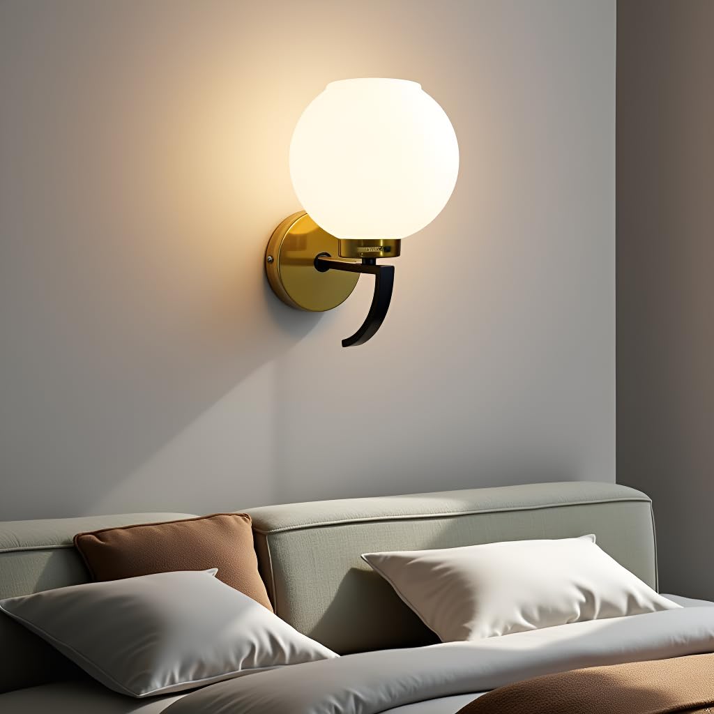 Avior Wall Light - Modern Gold & Frosted Glass -16
