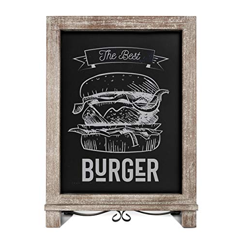 Hbcy Creations Rustic Weathered Wooden Tabletop Chalkboard With Legs/Vintage Wedding Table Sign/Small Kitchen Countertop Memo Board/Antique Wooden Frame (12" X 17", 3- Weathered) #TOP7