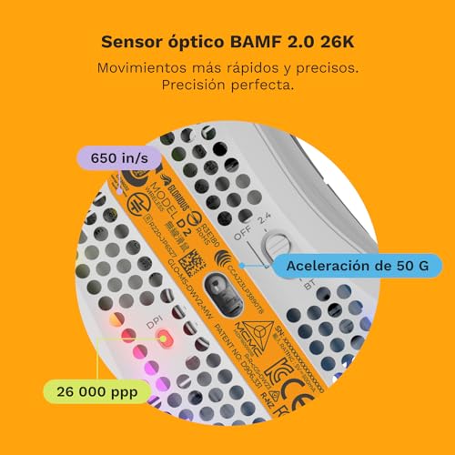 Ratón Gaming inalámbrico GLORIOUS Model D 2 Blanco con 6 botones 7