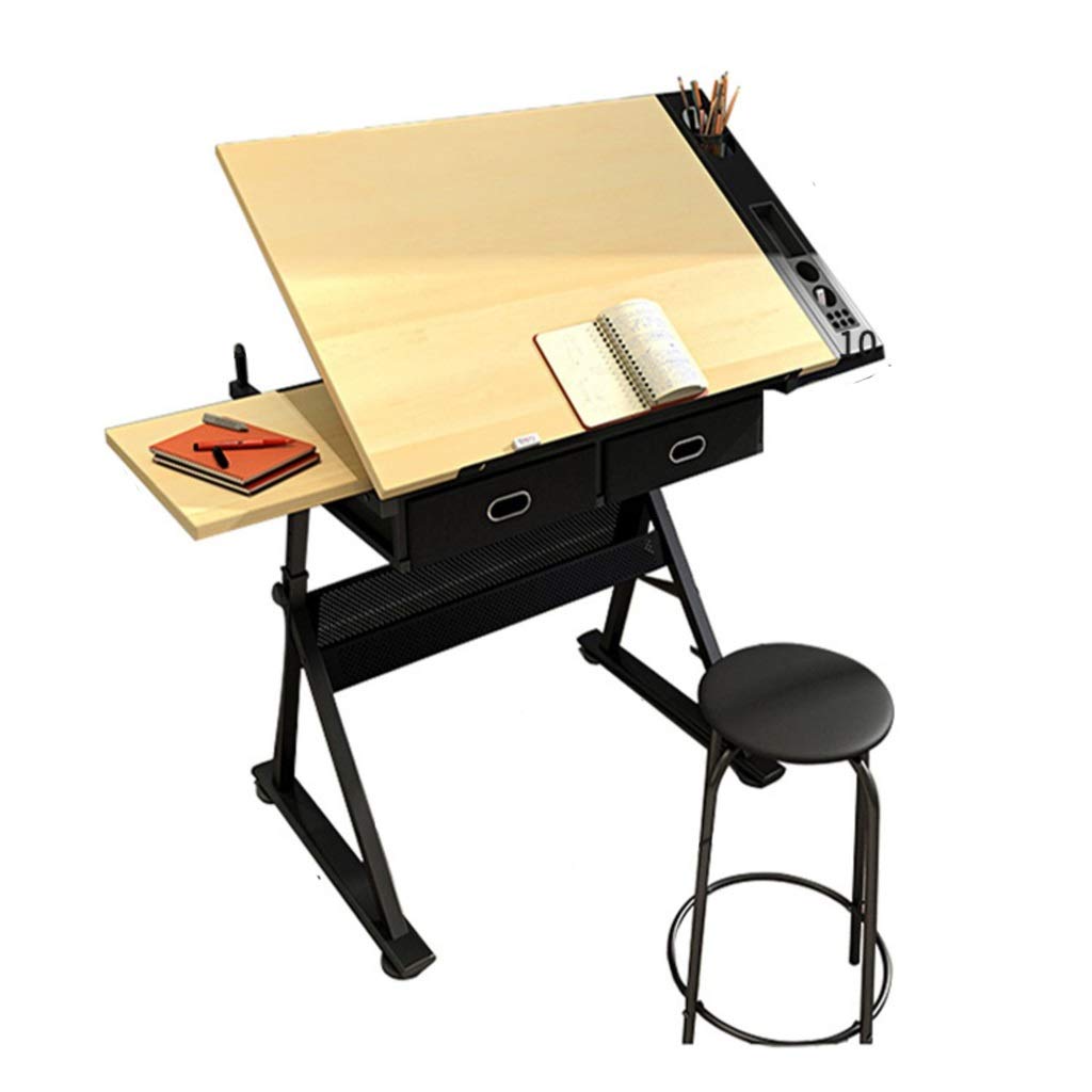 Tavolo da lavoro regolabile in altezza con pannello in acero per casa, ufficio e disegno, design ergonomico, postazione di lavoro multifunzionale, soluzioni creative per spazi di lavoro