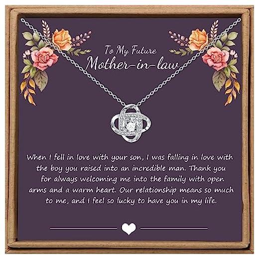 JoycuFF To My Future Mother in Law Gifts from Bride Wedding Necklace Boyfriend's Mom Christmas Birthday Pendant for Mother of the Groom 925 Sterling Silver Jewelry for Women