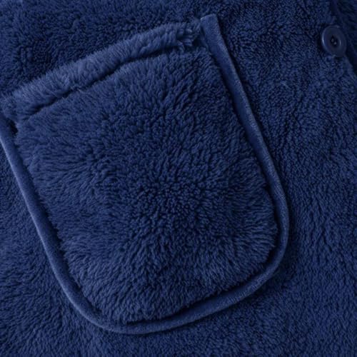 Men Notched Collar Fleece Pajama Set Relaxed Fit Straight Leg Pant 2 Piece - image 6