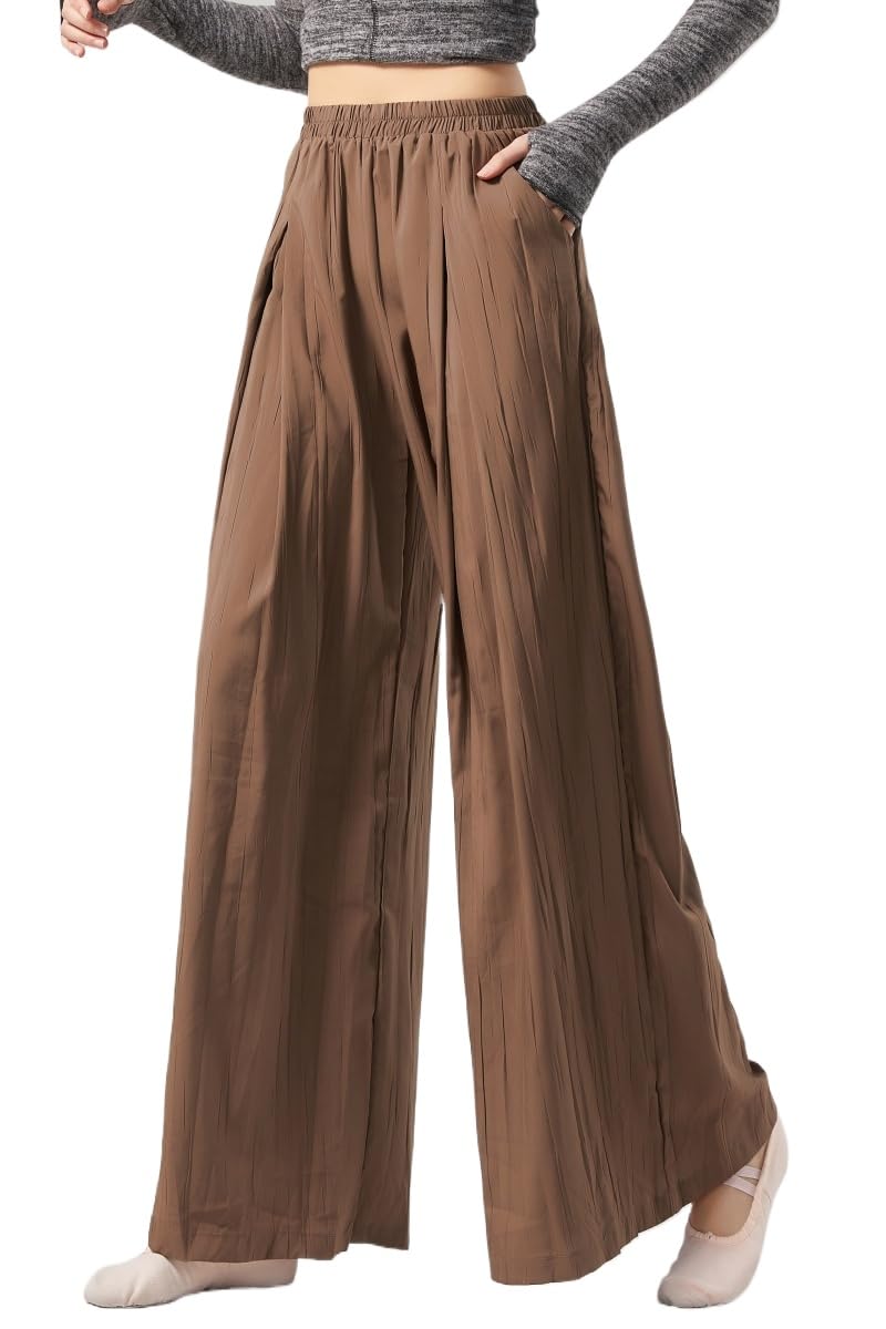 HEARTTOUCH Tanzhose Damen Modern Dance Hosen Weite Beinhose Taille Trainingshose Sporthose Freizeithose Tanzkleidung Dancewear