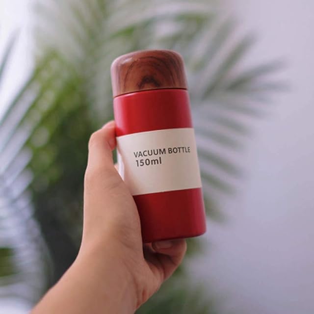 Thermos, Mini Thermos, Coffee Cute Vacuum Flask, Pocket Water Cup, Cover Of Wooden Water Bottle