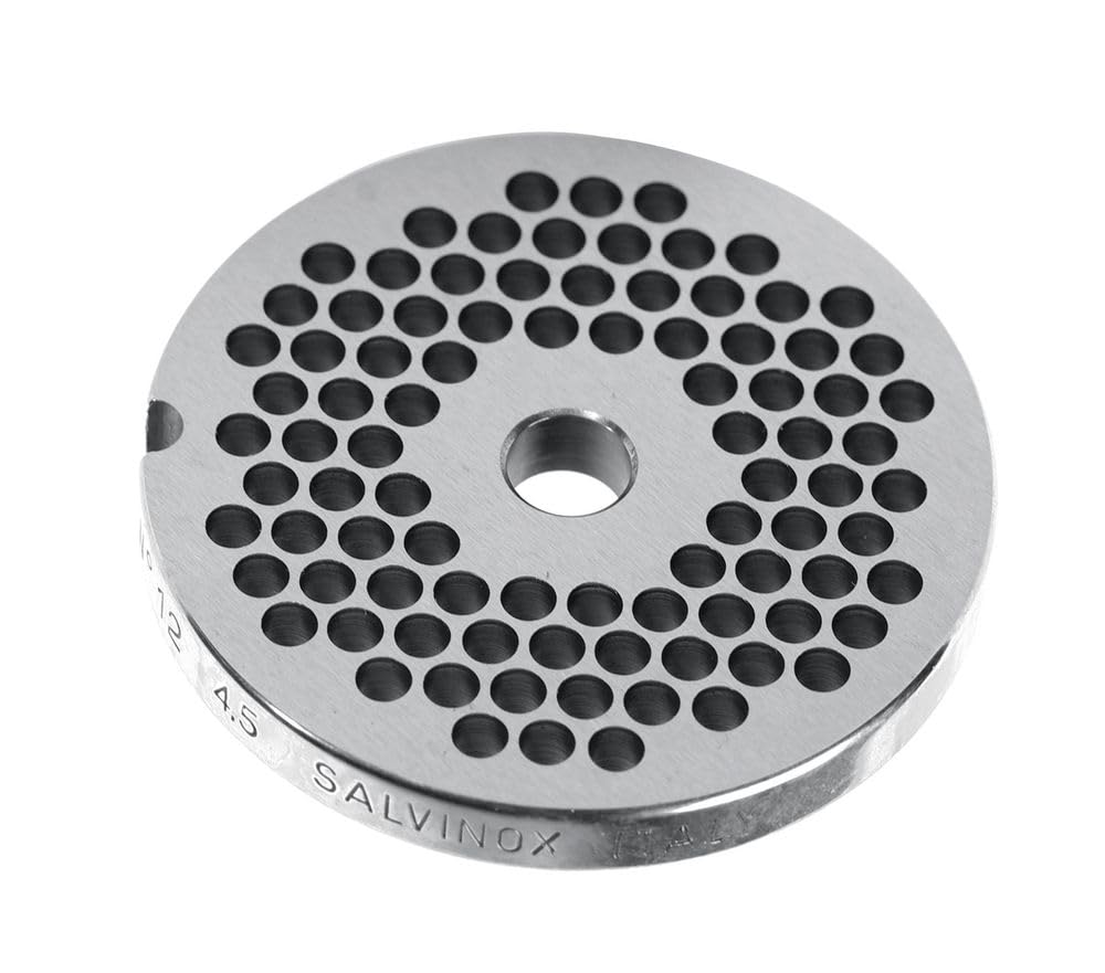 HENDI Disque Perforé pour Hachoir à Viande No. 22, Trous Ø8mm, Pièce Détachée pour Machine 282007, Plaque de Coupe Professionnelle, Ø82mm, Acier Inoxydable