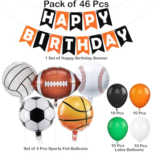 Image of Rozi Decoration Sports Theme Birthday Decoration Items Set of 46 Pcs | Items for Boys | Football Decoration | Soccer
